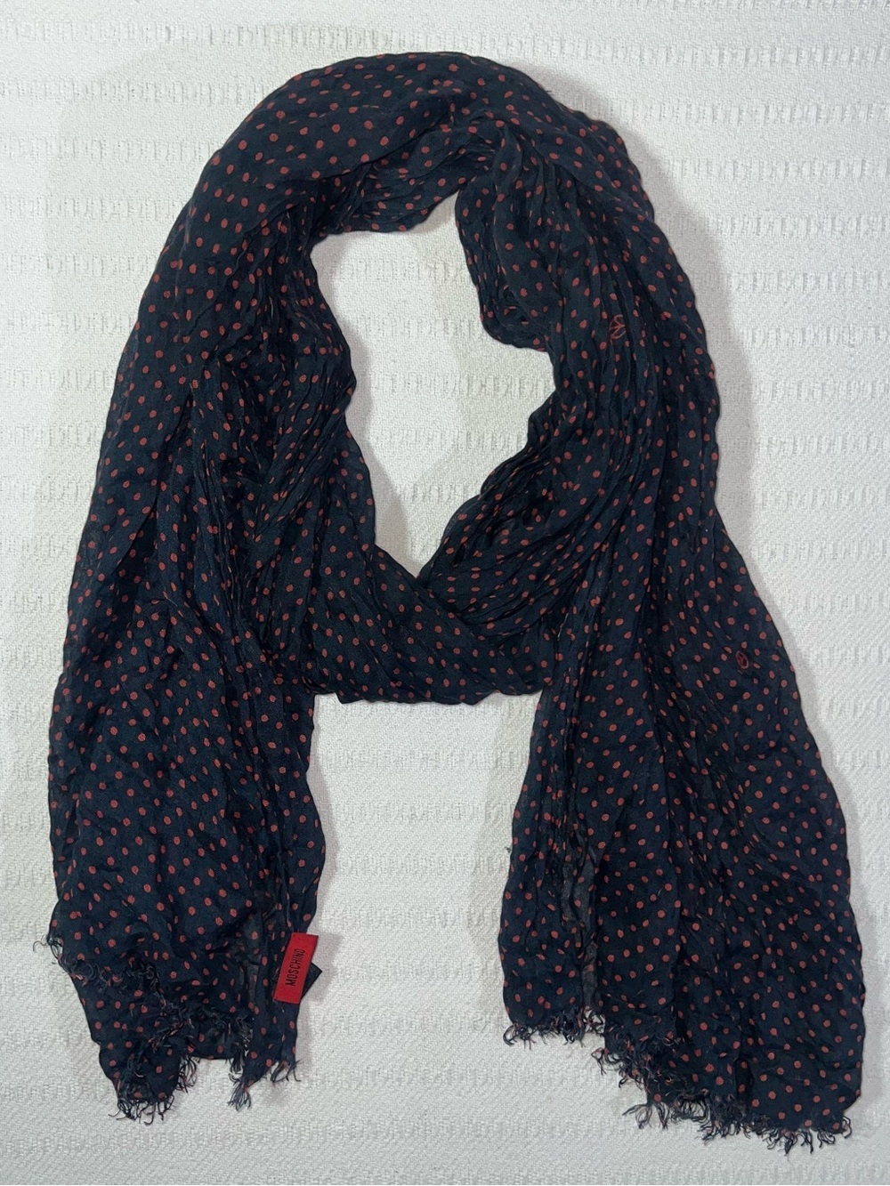 Moschino Womens Modal Polka Dot Scarf Wrap Designer Lightweight